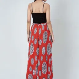 First Resort By Ramola Bachchan Red Geometric Print Pleated Palazzo image 2