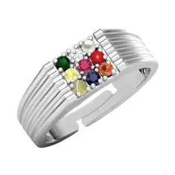 Clara Navratna Stone Nine Gems 92.5 Sterling Silver Ring-picture-13