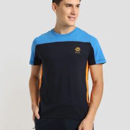 U.S. Polo Assn. Navy Blue Cotton Slim Fit Colour Block Sports T-Shirt-picture-14