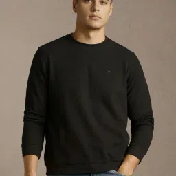 Louis Philippe Black Cotton Regular Fit Sweatshirt-picture-40