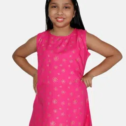 Kiddopanti Kids Pink Printed Kurta-image-74