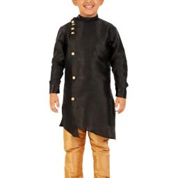 Pro-Ethic Style Developer Kids Black & Beige Solid Full Sleeves Kurta with Pyjamas-picture-21
