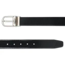 Van Heusen Black & Brown Textured Formal Reversible Leather Belt for Men image 3