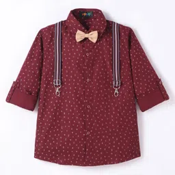 Robo Fry Cotton Woven Full Sleeves Printed Shirt - Maroon-picture-22