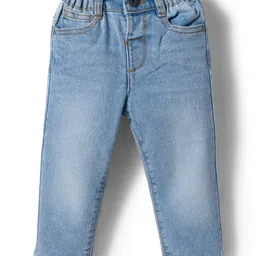 Babyhug Denim Full Length Washed Jeans With Stretch - Light Blue-picture-18