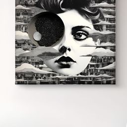 Livin'luxe White & Black lady Face Printed Canvas Wall Art-picture-11