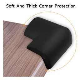 Kiddery Baby Proofing Corner Guard Pre Taped Corner Protectors Crafted with Nitrile Foam - Black image 2