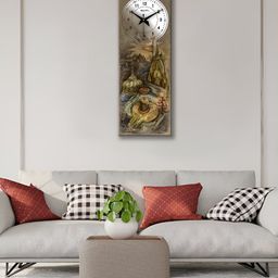 OLIVE TREE Beige & Grey Ethnic Motifs Printed Traditional Wooden Analogue Wall Clock-picture-33