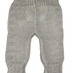 Shilpshakti Handmade Skin Fit Button Detailed Elastic Woollen Pant - Light Grey image 4