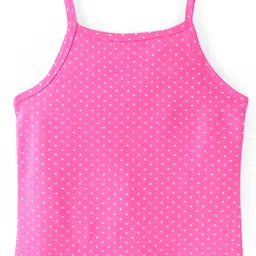 Pine Kids Cotton Lycra Sleeveless  Slips Polka Dots Print Pack of 3 (Color May Vary) image 3