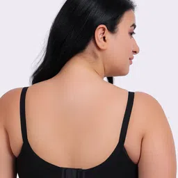 Fabme Pack Of 3 Cotton Sleeveless Solid Nursing Bras - Skin White & Black image 4