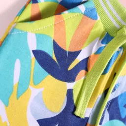 Babyhug Terry Knit Mid Thigh Shorts With Leaf Print - White image 3