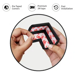 Kiddery Baby Proofing Corner Guard Pre Taped Corner Protectors Crafted with Nitrile Foam - Black image 4