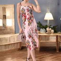 IUGA Floral Print Bodycon Midi Dress image 2