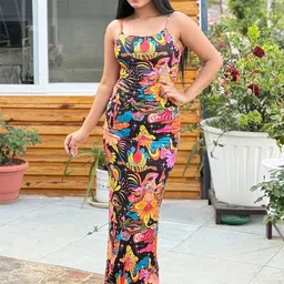 BAESD Women Floral Printed Sheath Maxi Dress-picture-22