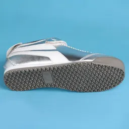Pine Kids Velcro Closure Casual Shoes with Stripes - Silver image 5