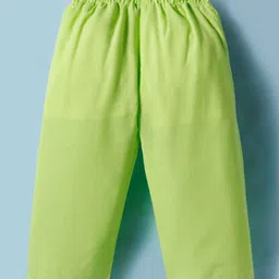 twetoons Tweetoons Woven Full Sleeves Top and Trouser Set With Floral Print - Light Green image 5