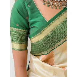 CaniBani Woven Design Zari Silk Blend Banarasi Saree image 3