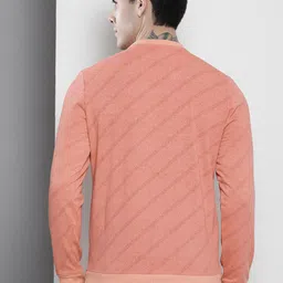 The Indian Garage Co Men Peach-Coloured Printed Sweatshirt image 4
