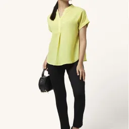 Annabelle by Pantaloons Lime Yellow Regular Fit Top image 4