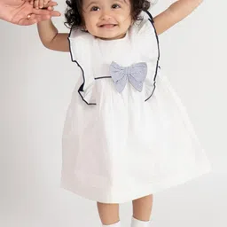 haus & kinder Girls Pure Cotton Bow Frock with Blommer-picture-30