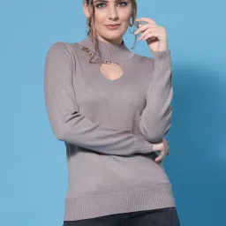 Mafadeny Grey Embellished Sweater image 1