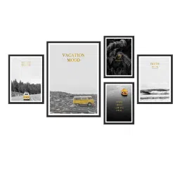 999store Grey & Yellow Nature Multi Frame Painting image 2