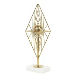 De Maison Decor Gold Plated Diamond, Gold Plated Ball White Stone Blend Sculpture image 4