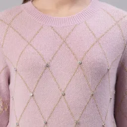 Mafadeny Pink Embellished Sweater image 5