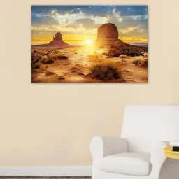 999store Brown & Blue Sunset At The Sisters Canvas Painting image 1