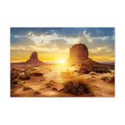 999store Brown & Blue Sunset At The Sisters Canvas Painting image 2