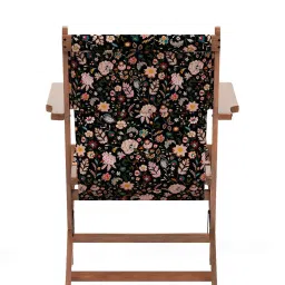 Chumbak Bistro Palampore Floral Grey Wood Folding Chair image 4