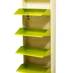 Delite Kom Powder Coated Ivory Green Wall Mounted Metal Shoe Rack ( 4 Shelves DIY) image 4