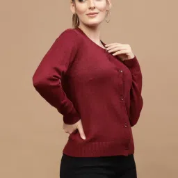 Mafadeny Maroon Round Neck Sweater image 3