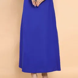 Soch Blue Cotton Plain Saree Shapewear image 1