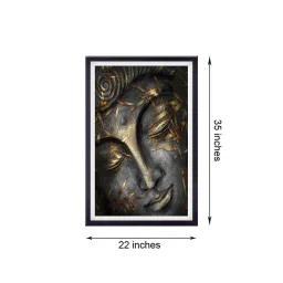 999store Black & Yellow Buddha Printed Canvas Painting image 5