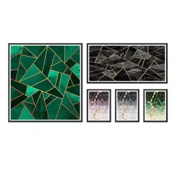 999store Green & Black Abstract Multi Frame Painting image 2