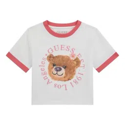 Guess Girls White Cotton Embroidered T-Shirt-image-20