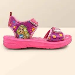Kidsville Barbie Printed Pink Floater Sandals-image-56