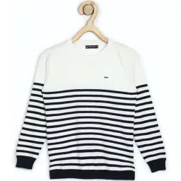 Allen Solly Junior White Cotton Striped Sweater-image-59