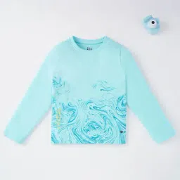 Ed-a-Mamma Boys Blue Printed Full Sleeves T-Shirt-image-40