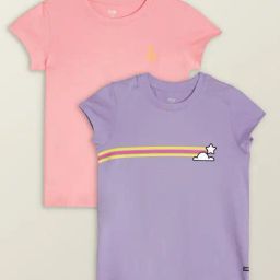 XY Life Kids Purple & Pink Cotton Printed T-Shirt (Pack of 2)-picture-7