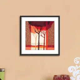 999store Brown & Orange Leafless Tree Poster image 1
