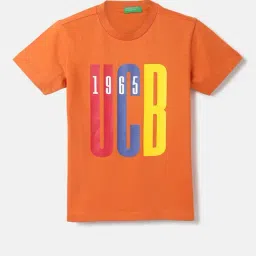 United Colors of Benetton Kids Orange Printed T-Shirt-image-71