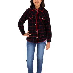 Cutecumber Kids Navy Checks Full Sleeves Jacket image 4