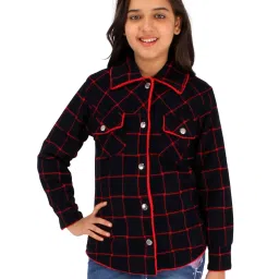 Cutecumber Kids Navy Checks Full Sleeves Jacket image 1