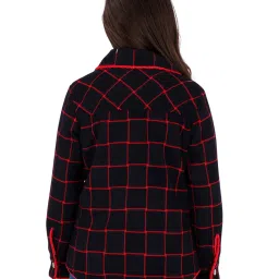 Cutecumber Kids Navy Checks Full Sleeves Jacket image 2