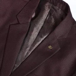 AD by Arvind Wine Regular Fit Textured Two Piece Suit image 4