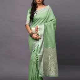 Saree Mall Green Woven Sarees With Unstitched Blouse-picture-37