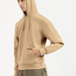 United Colors of Benetton Beige Regular Fit Solid Hooded Sweatshirt image 3